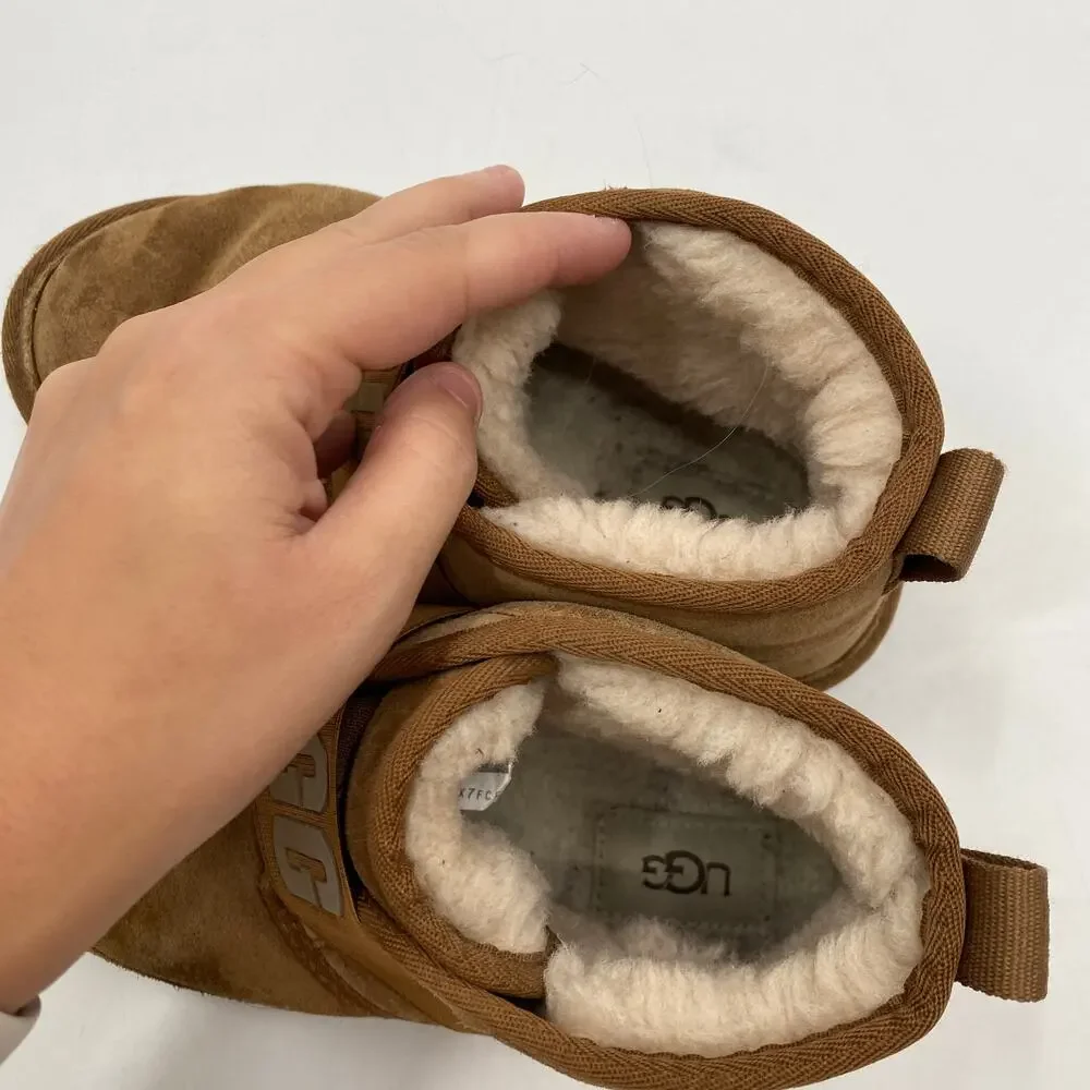 UGG brown mini strap boots